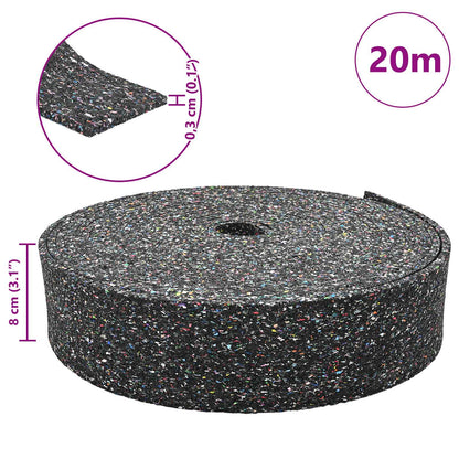 Rubber Granulate Roll Black 2000 x 8 x 0.3 cm Rubber