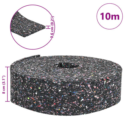Rubber Granulate Roll Black 1000 x 8 x 0.6 cm Rubber