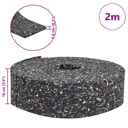 Rubber Granulate Roll Black 200 x 10 x 0.6 cm Rubber