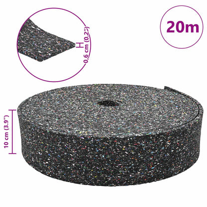Rubber Granulate Roll Black 2000 x 10 x 0.6 cm Rubber