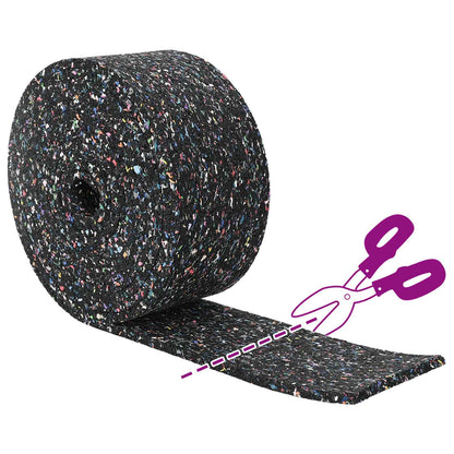 Rubber Granulate Roll Black 1000 x 10 x 0.8 cm Rubber