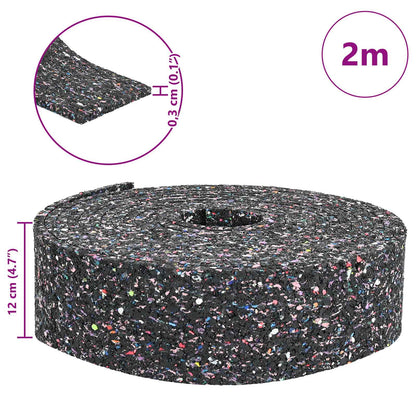 Rubber Granulate Roll Black 200 x 12 x 0.3 cm Rubber