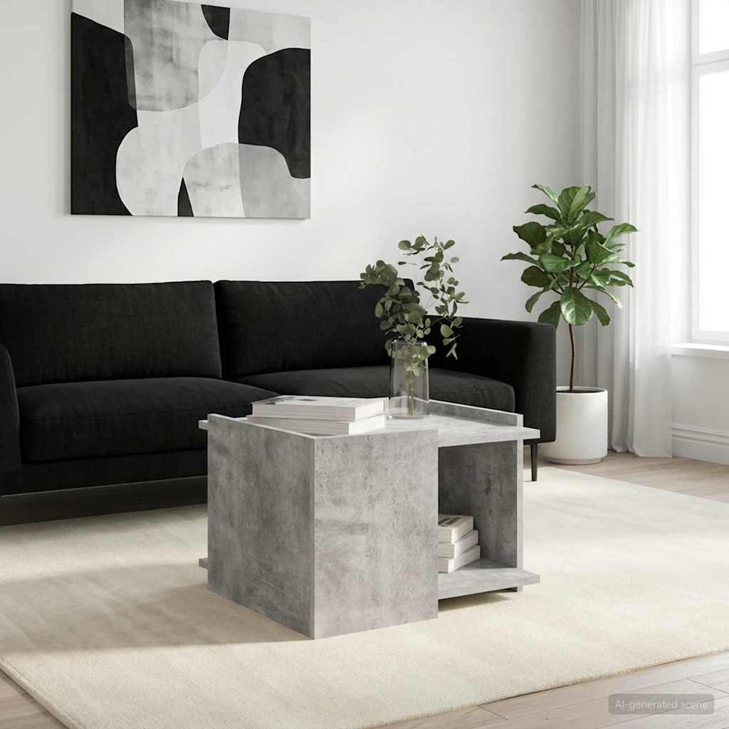 Coffee Table Concrete Grey 50.5 x 50 x 33 cm Engineered Wood