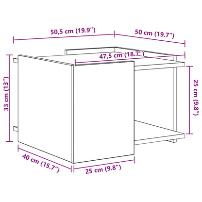 Coffee Table Smoked Oak 50.5 x 50 x 33 cm Engineered Wood