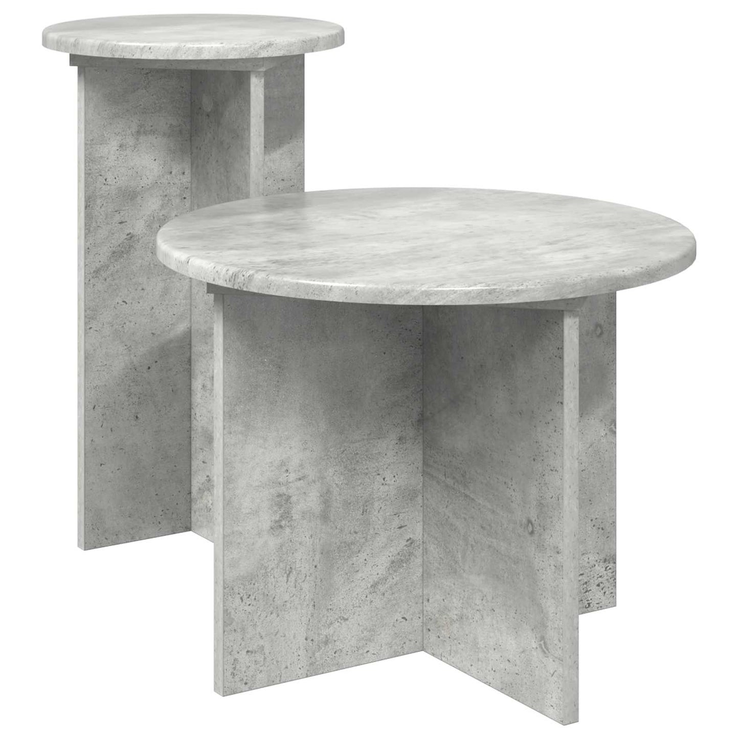 Side Table Set with Storage 2 pcs Concrete Grey Engineered Wood