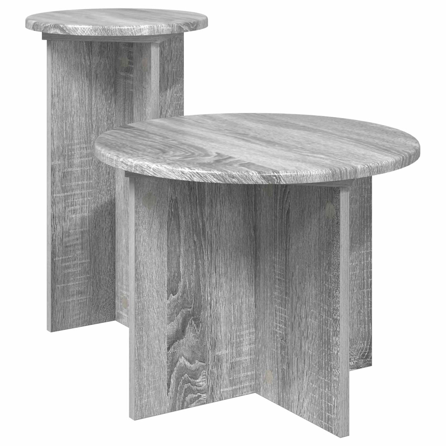 Side Table Set with Storage 2 pcs Grey Sonoma Engineered Wood