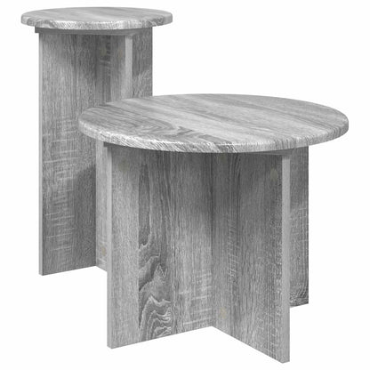 Side Table Set with Storage 2 pcs Grey Sonoma Engineered Wood