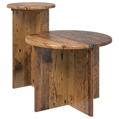 Side Table Set with Storage 2 pcs Old Wood Engineered Wood