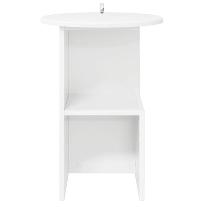 Side Table White Ø 39.5 x 55 cm Engineered Wood