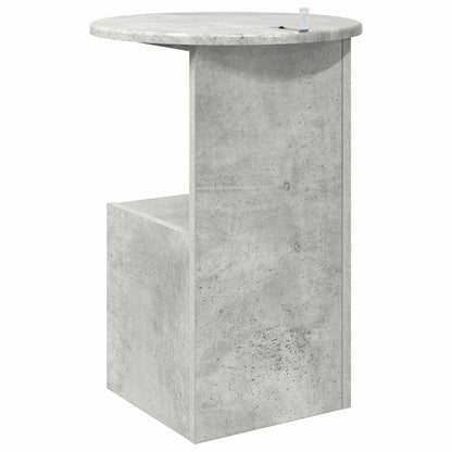 Side Table Concrete Grey Ø 39.5 x 55 cm Engineered Wood