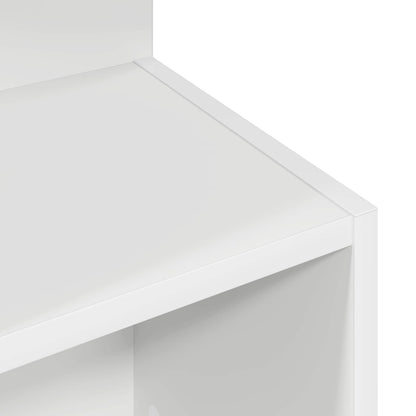 Side Table High Gloss White Ø 39.5 x 55 cm Engineered Wood