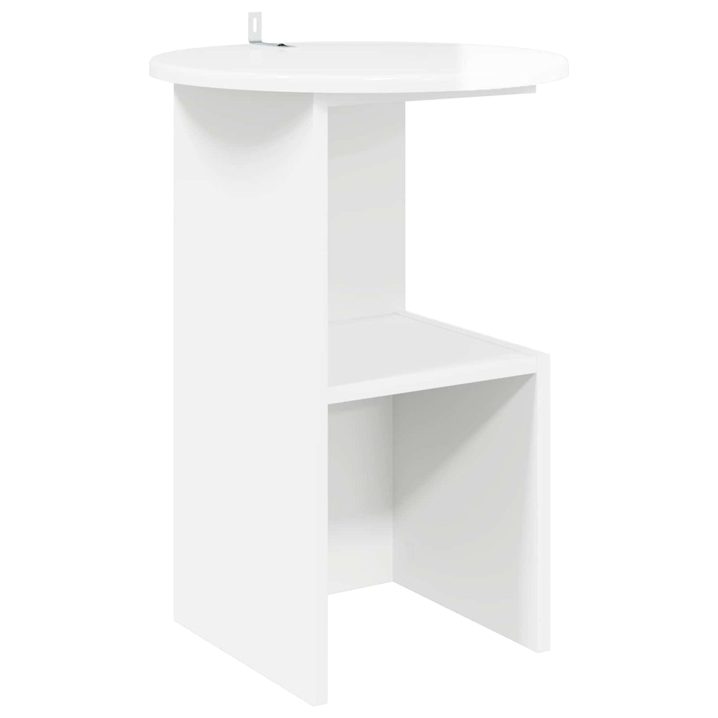 Side Table High Gloss White Ø 39.5 x 55 cm Engineered Wood