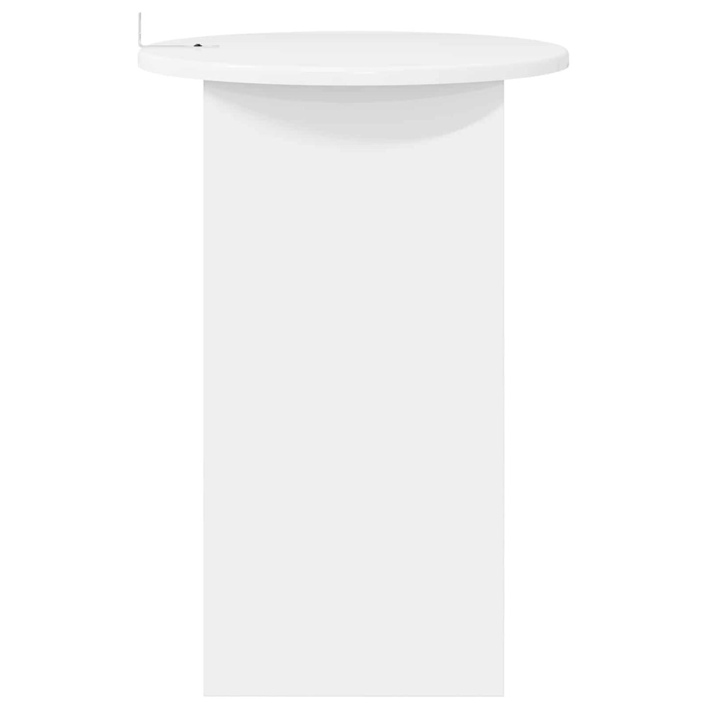 Side Table High Gloss White Ø 39.5 x 55 cm Engineered Wood