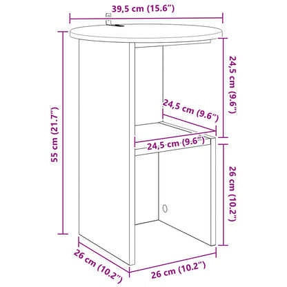 Side Table High Gloss White Ø 39.5 x 55 cm Engineered Wood