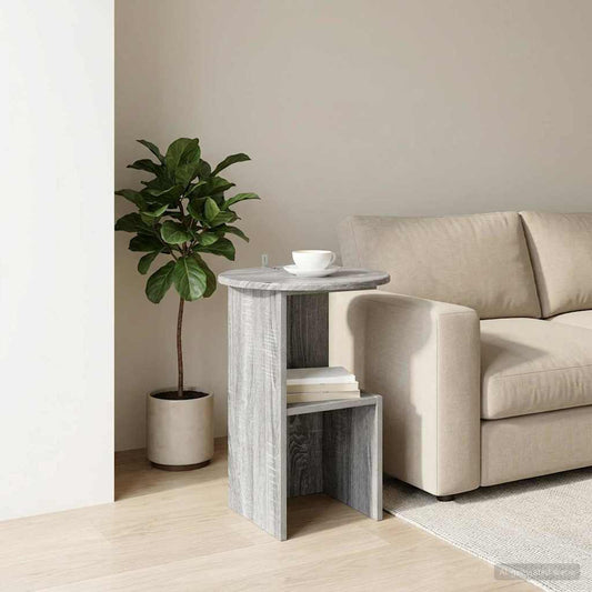 Side Table Grey Sonoma Ø 39.5 x 55 cm Engineered Wood