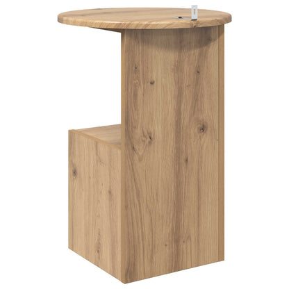 Side Table Artisan Oak Ø 39.5 x 55 cm Engineered Wood
