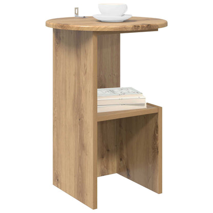 Side Table Artisan Oak Ø 39.5 x 55 cm Engineered Wood