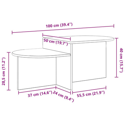 Coffee Table Sonoma Oak 100 x 50 x 40 cm Engineered Wood