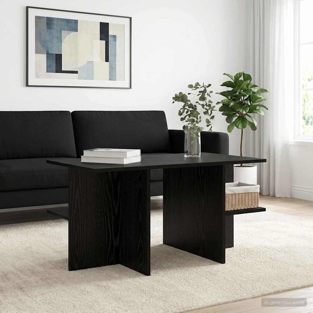 Coffee Table Black Oak 87 x 50 x 45 cm Engineered Wood