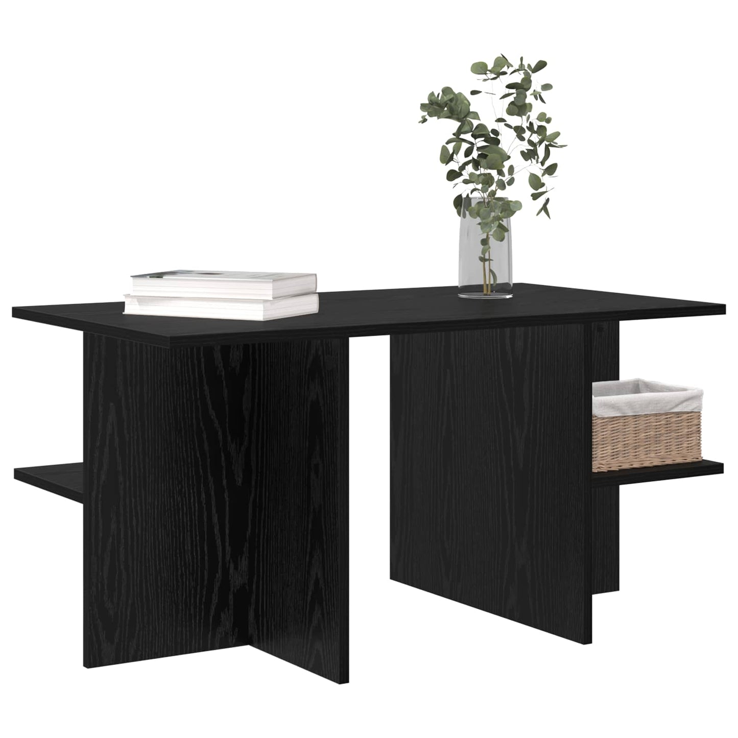 Coffee Table Black Oak 87 x 50 x 45 cm Engineered Wood