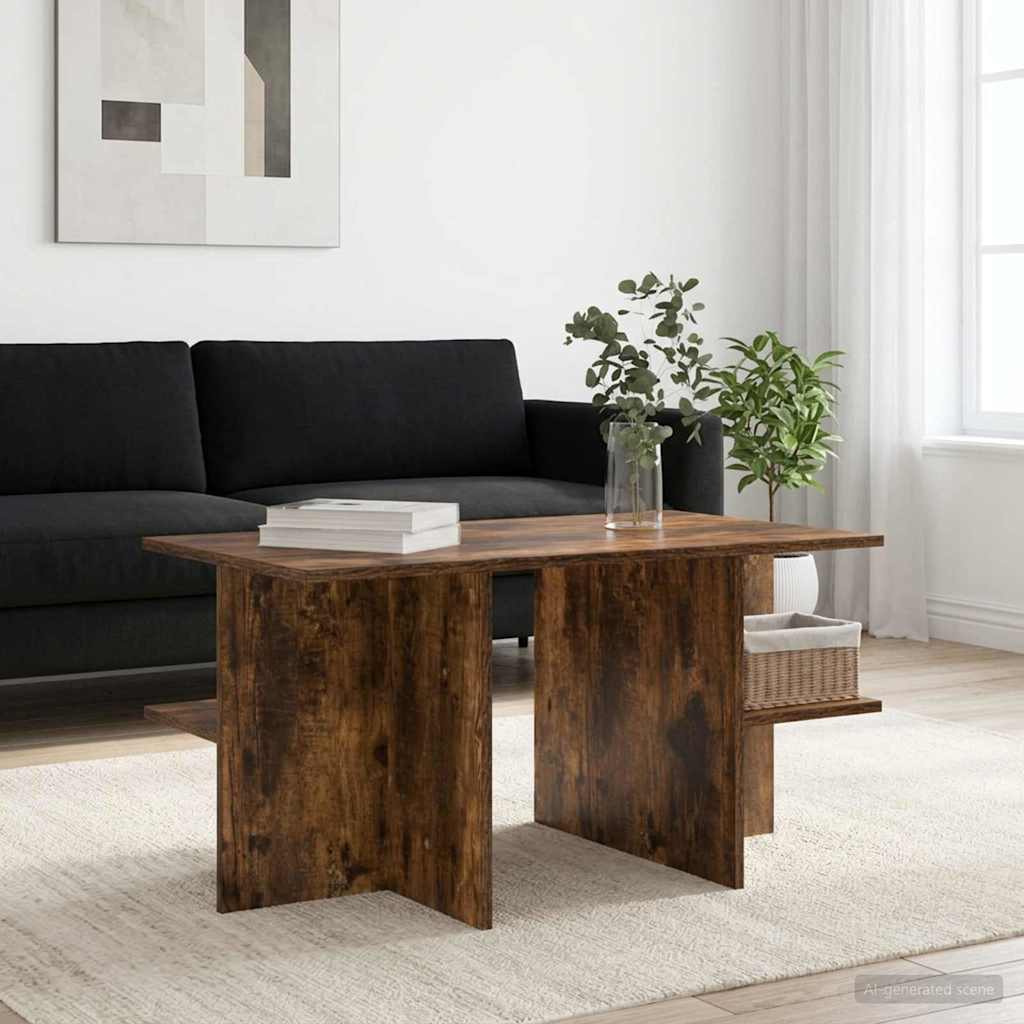 Coffee Table Smoked Oak 87 x 50 x 45 cm Engineered Wood
