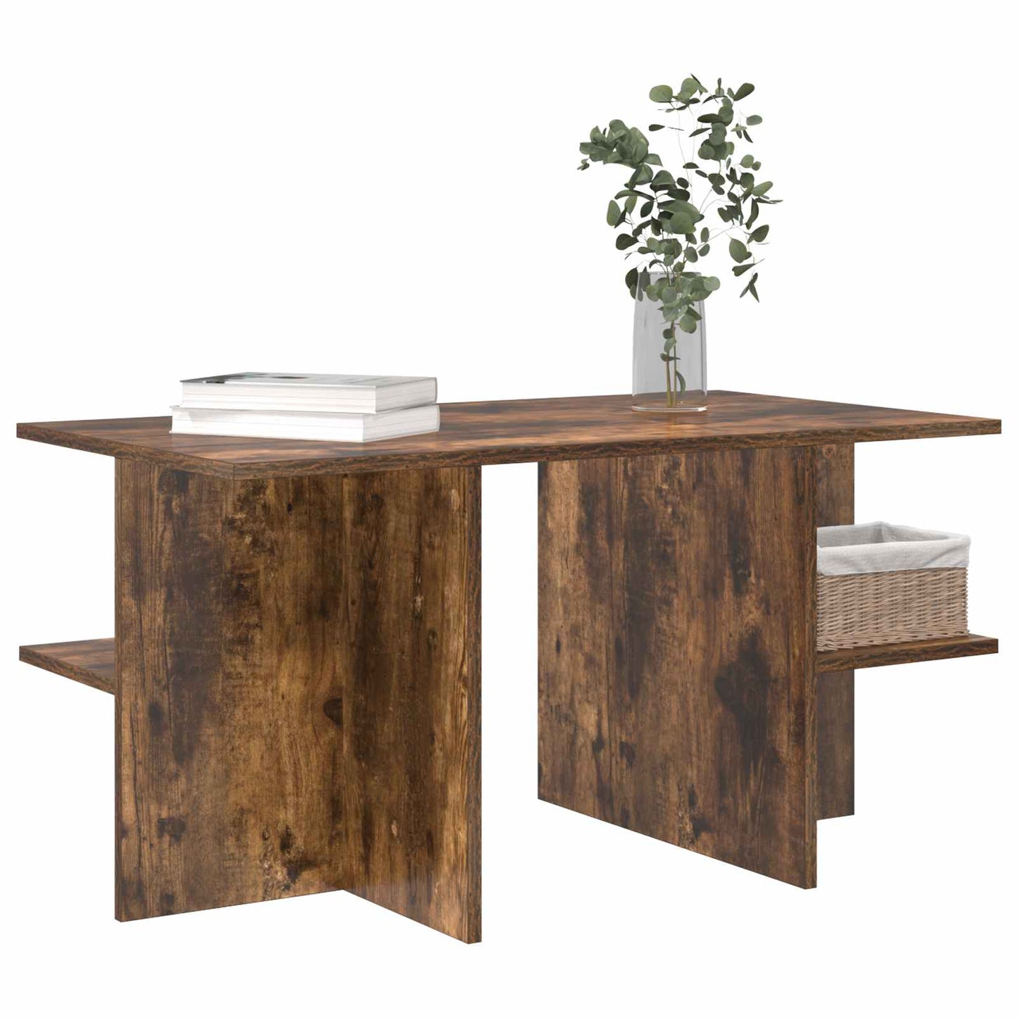 Coffee Table Smoked Oak 87 x 50 x 45 cm Engineered Wood