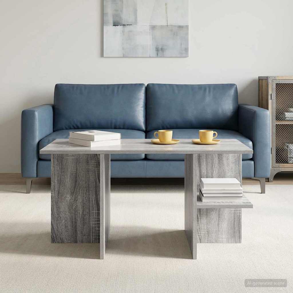 Coffee Table Grey Sonoma 87 x 50 x 45 cm Engineered Wood