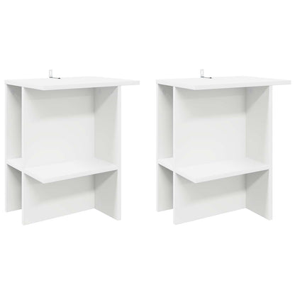 Coffee Table 2 pcs White 40 x 30 x 49 cm Engineered Wood
