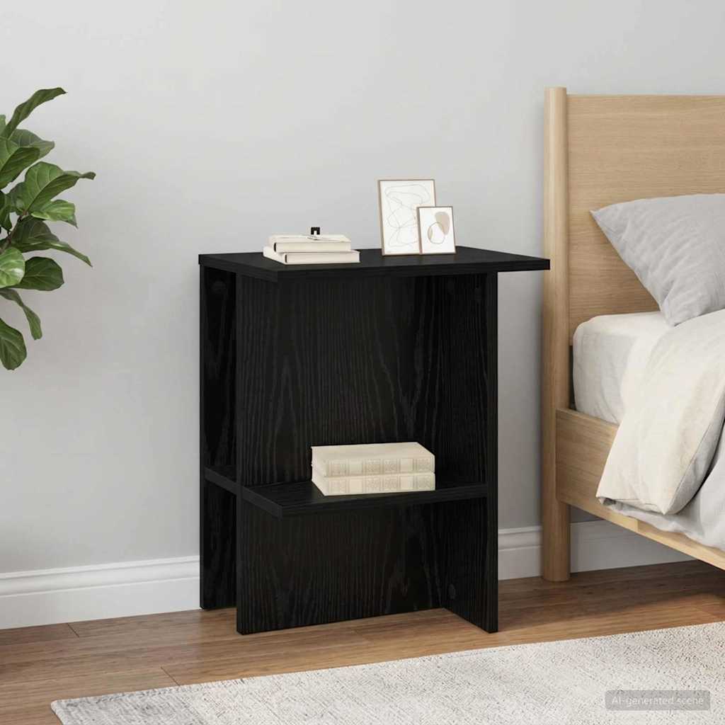 Coffee Table Black Oak 40 x 30 x 49 cm Engineered Wood