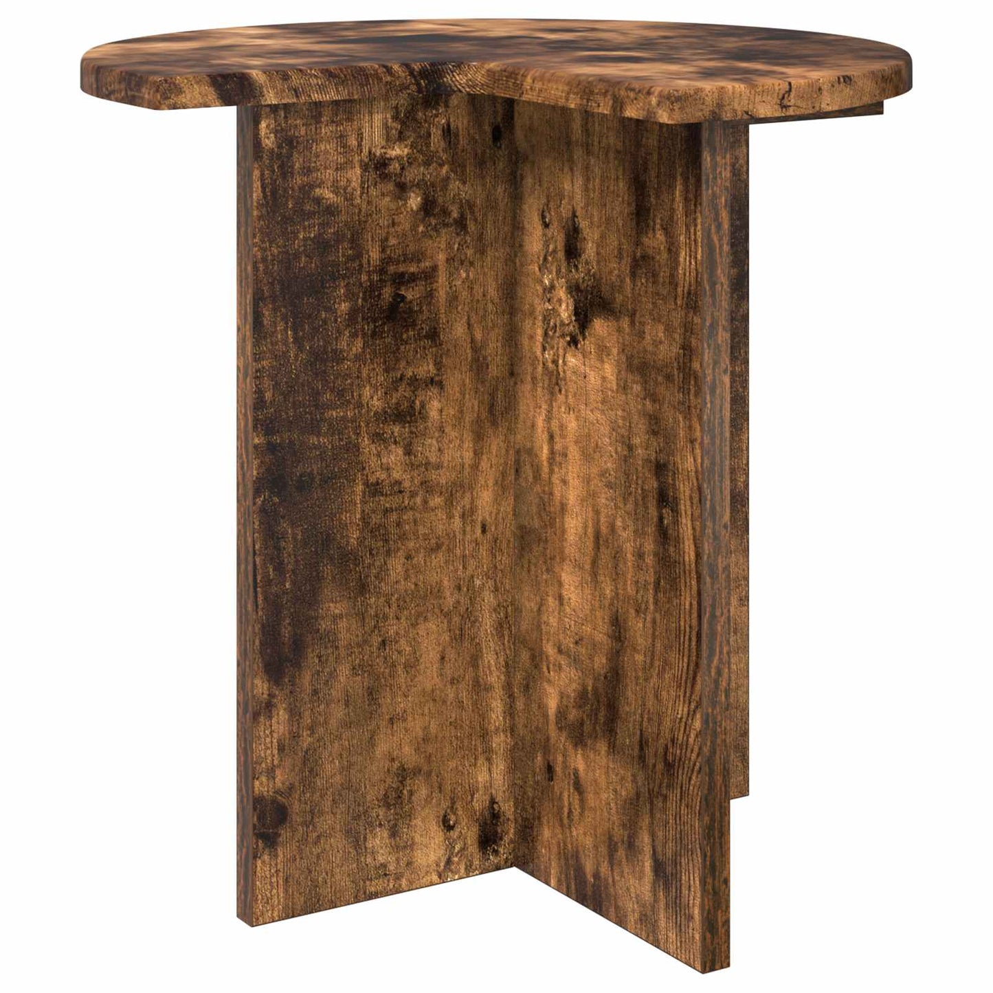 Side Table with Storage Smoked Oak Ø 39 x 38 cm Engineered Wood