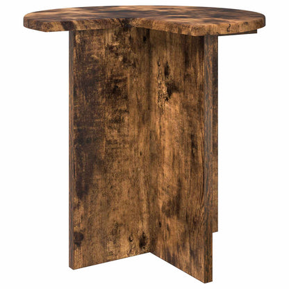 Side Table with Storage Smoked Oak Ø 39 x 38 cm Engineered Wood