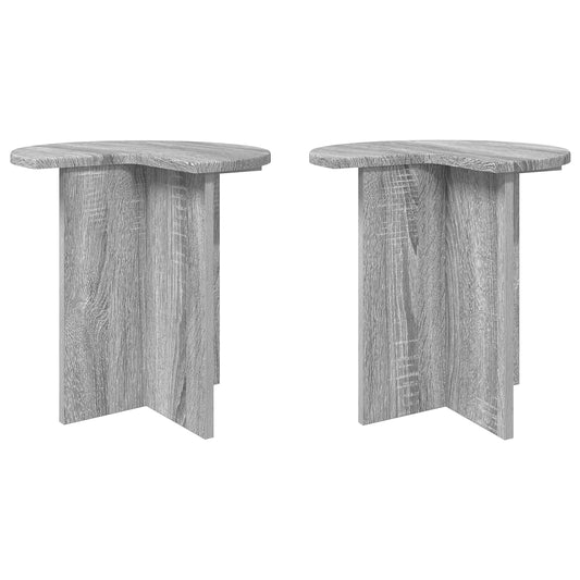 Side Table 2 pcs Grey Sonoma Ø 39 x 38 cm Engineered Wood
