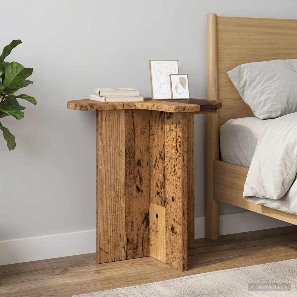 Side Table Old Wood Ø 39 x 38 cm Engineered Wood