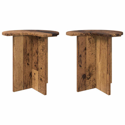 Side Table 2 pcs Old Wood Ø 39 x 38 cm Engineered Wood