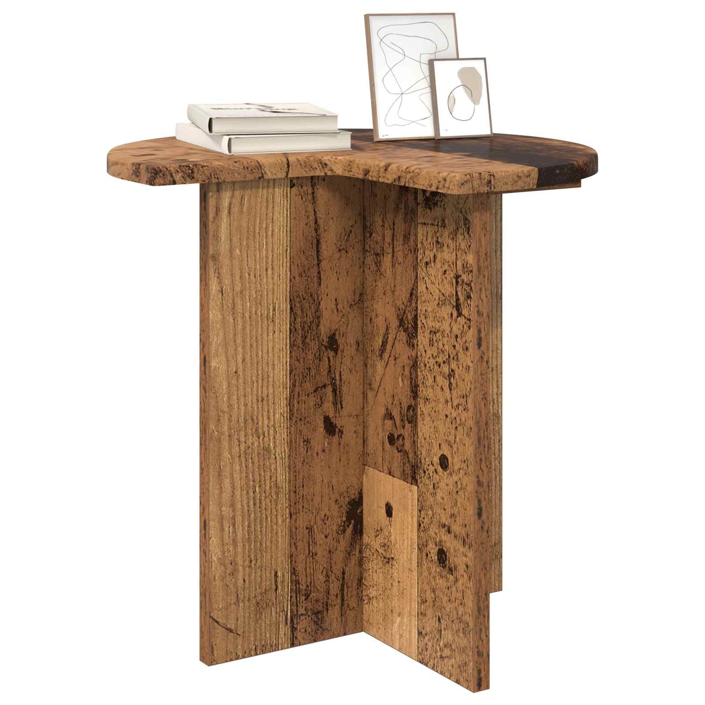 Side Table 2 pcs Old Wood Ø 39 x 38 cm Engineered Wood