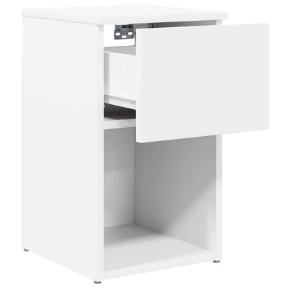 Bed Cabinet White 29 x 31.5 x 49 cm Engineered Wood