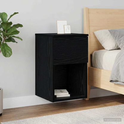 Bed Cabinet Black Oak 29 x 31.5 x 49 cm Engineered Wood
