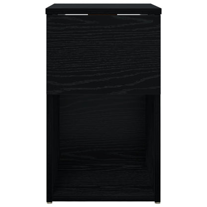 Bed Cabinet Black Oak 29 x 31.5 x 49 cm Engineered Wood