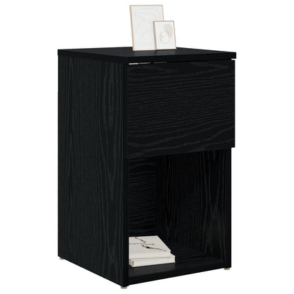 Bed Cabinet Black Oak 29 x 31.5 x 49 cm Engineered Wood