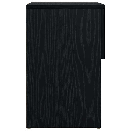 Bed Cabinet Black Oak 29 x 31.5 x 49 cm Engineered Wood
