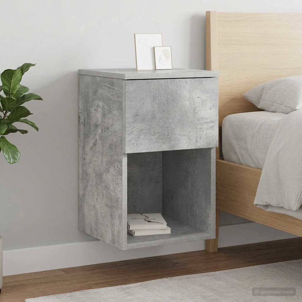 Bed Cabinet Concrete Grey 29 x 31.5 x 49 cm Engineered Wood