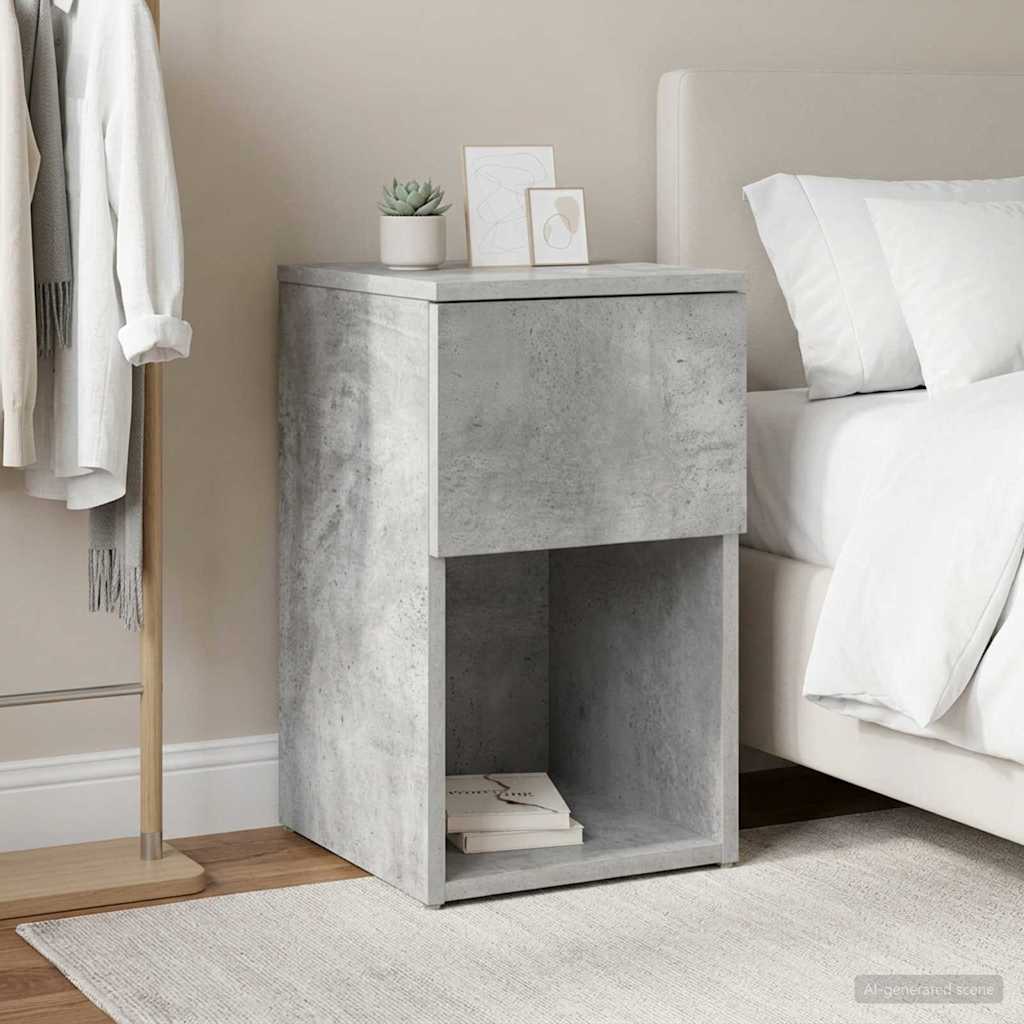 Bed Cabinet Concrete Grey 29 x 31.5 x 49 cm Engineered Wood