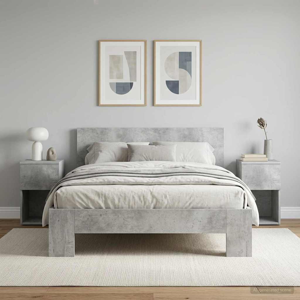 Bed Cabinet 2 pcs Concrete Grey 29 x 31.5 x 49 cm