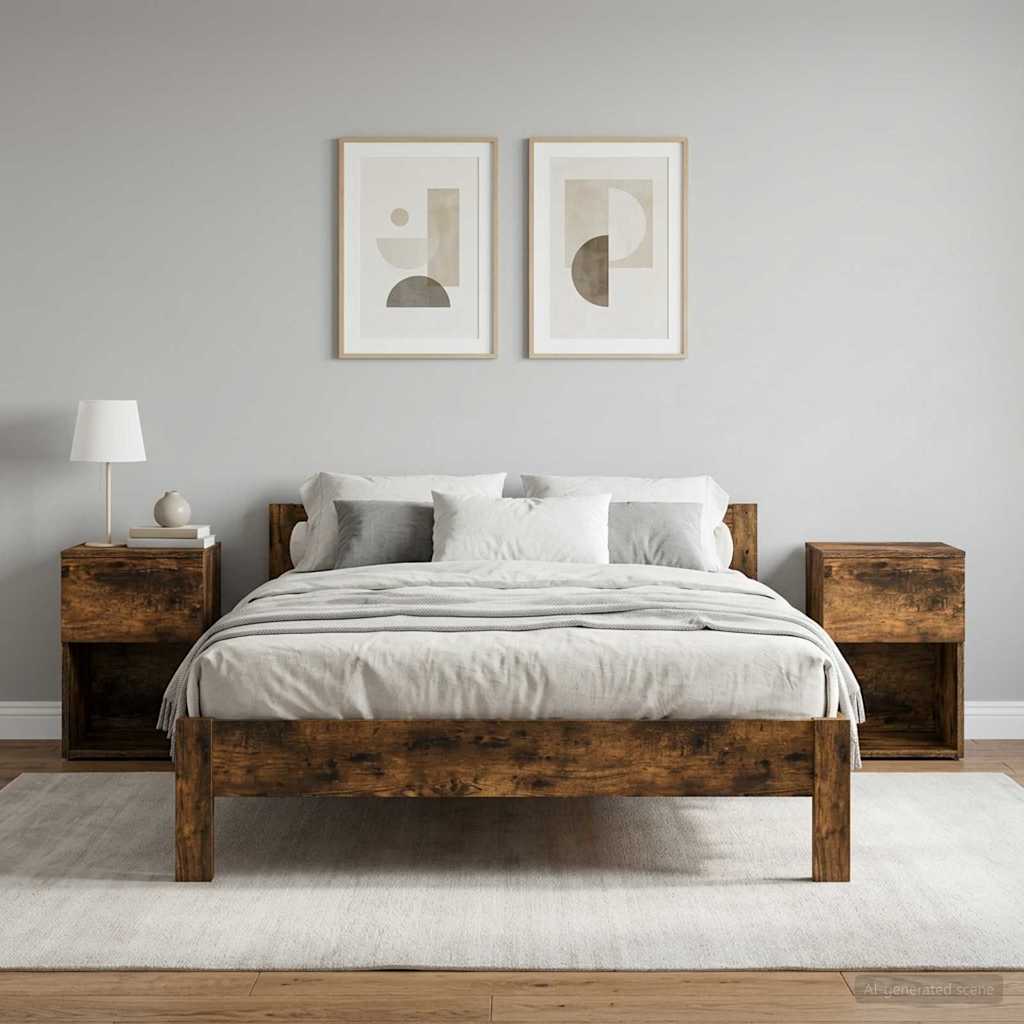 Bed Cabinet 2 pcs Smoked Oak 29 x 31.5 x 49 cm Engineered Wood