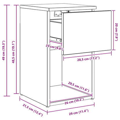 Bed Cabinet 2 pcs Old Wood 29 x 31.5 x 49 cm Engineered Wood