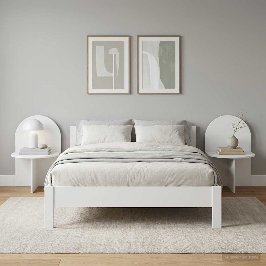 Bedside Table 2 pcs White 48 x 49 x 65 cm Engineered Wood