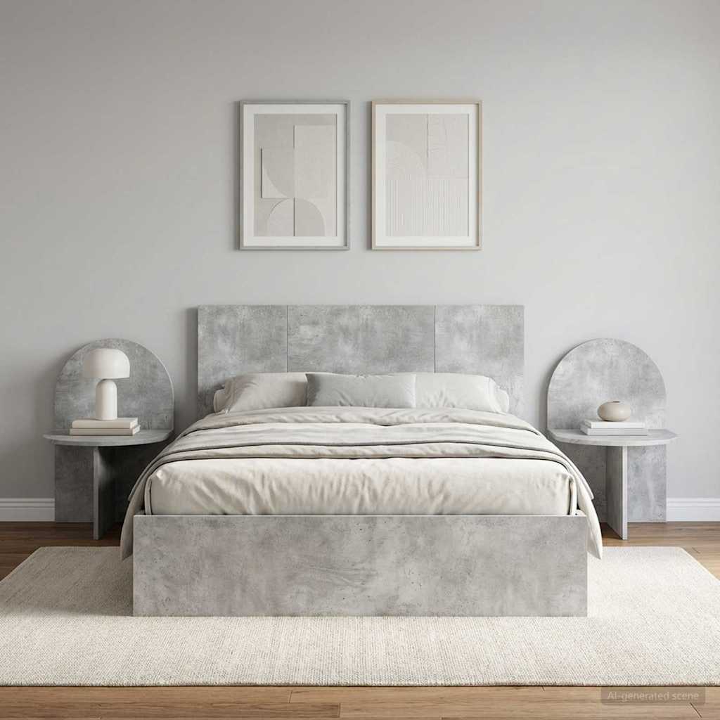 Bedside Table 2 pcs Concrete Grey 48 x 49 x 65 cm