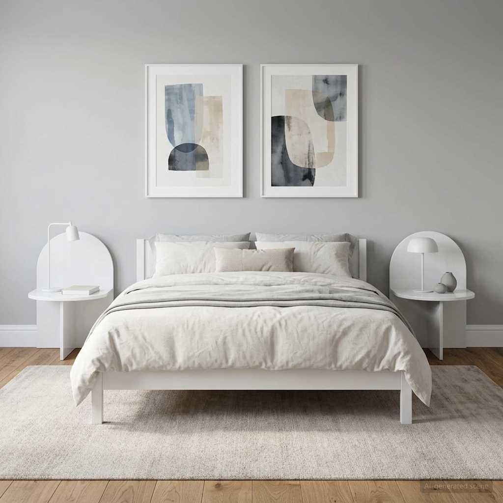 Bedside Table 2 pcs High Gloss White 48 x 49 x 65 cm