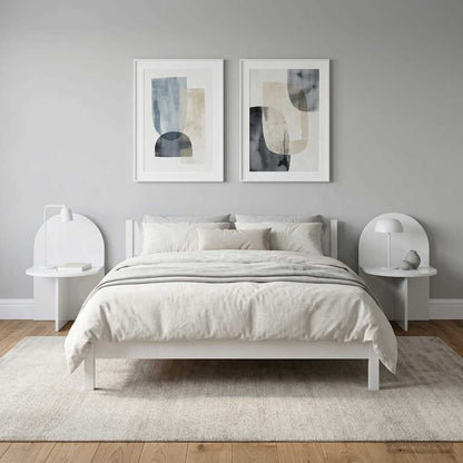 Bedside Table 2 pcs High Gloss White 48 x 49 x 65 cm