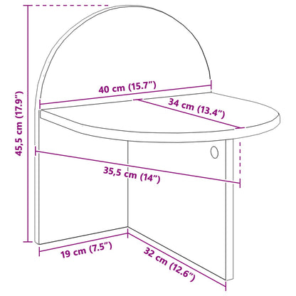 Bedside Table White 40 x 35.5 x 45.5 cm Engineered Wood